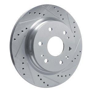 Chevrolet Colorado Brake Rotor (1) - Rear Right - R1 Concepts - Drilled & Slotted - Silver - `23-`25